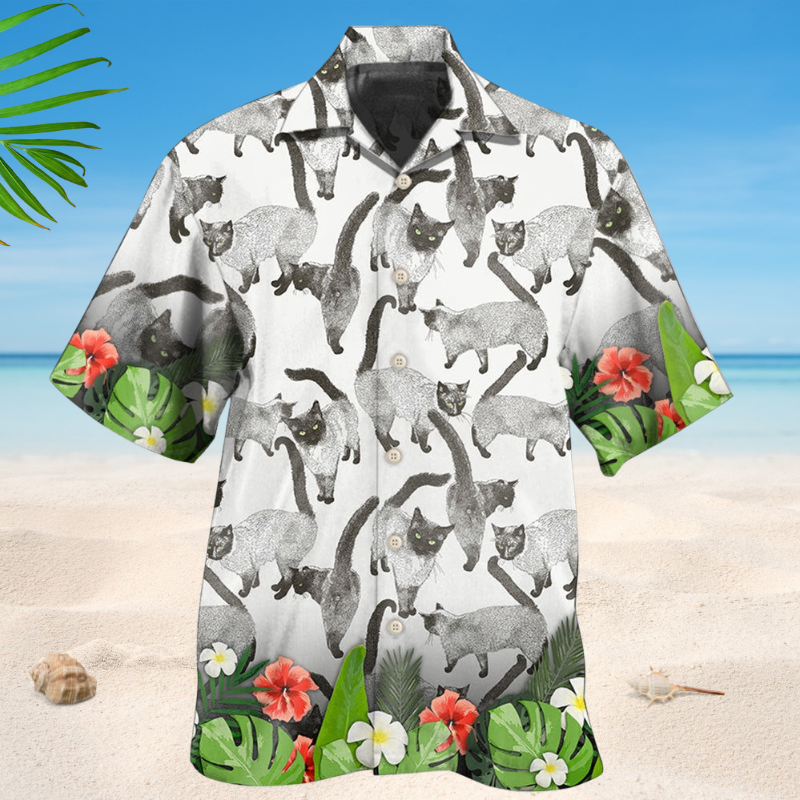 Siamese Cat Lover Tropical Style – Hawaiian Shirt