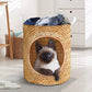 Cat Cute Siamese Cat Bamboo Wave - Laundry Basket - Owls Matrix LTD