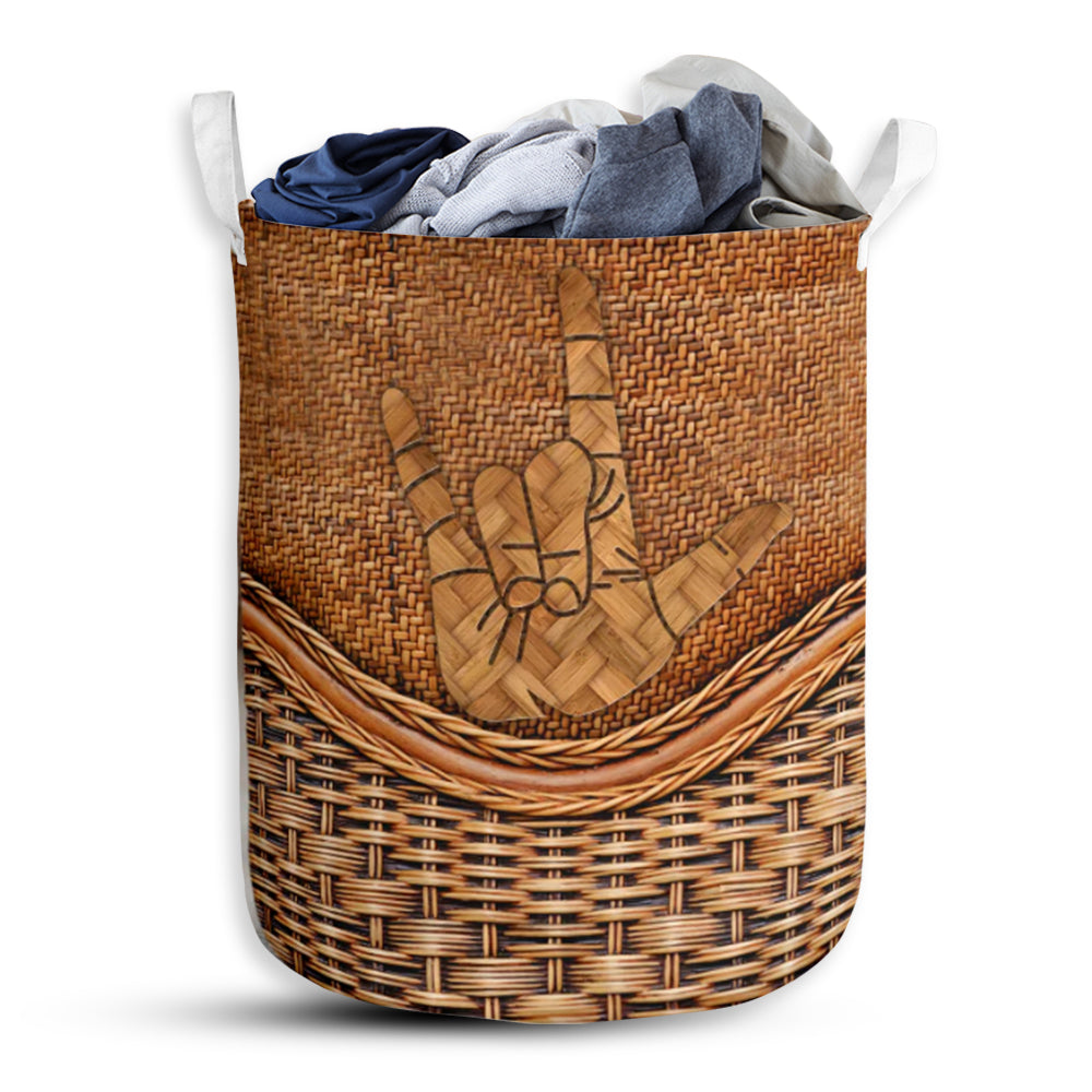 Sign Language Rattan - Laundry Basket - Owls Matrix LTD