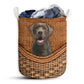 Silver Labrador Dog Rattan Teaxture - Laundry Basket - Owls Matrix LTD