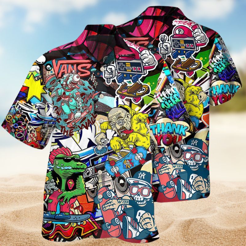 Skate Cool Street Style – Hawaiian Shirt