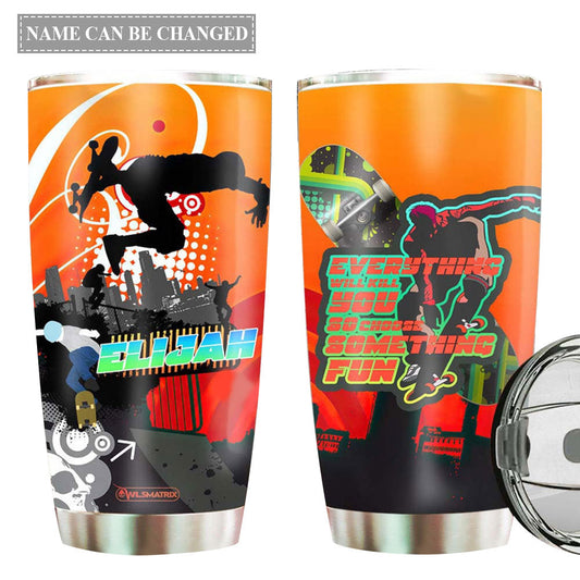 Skateboarding Adventure Personalized 20 Oz Tumbler For Coffee Travel And Daily Use