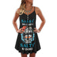 Sassy Salty Skull Style – Women's Summer Sleeveless V-Neck Camisole Dress