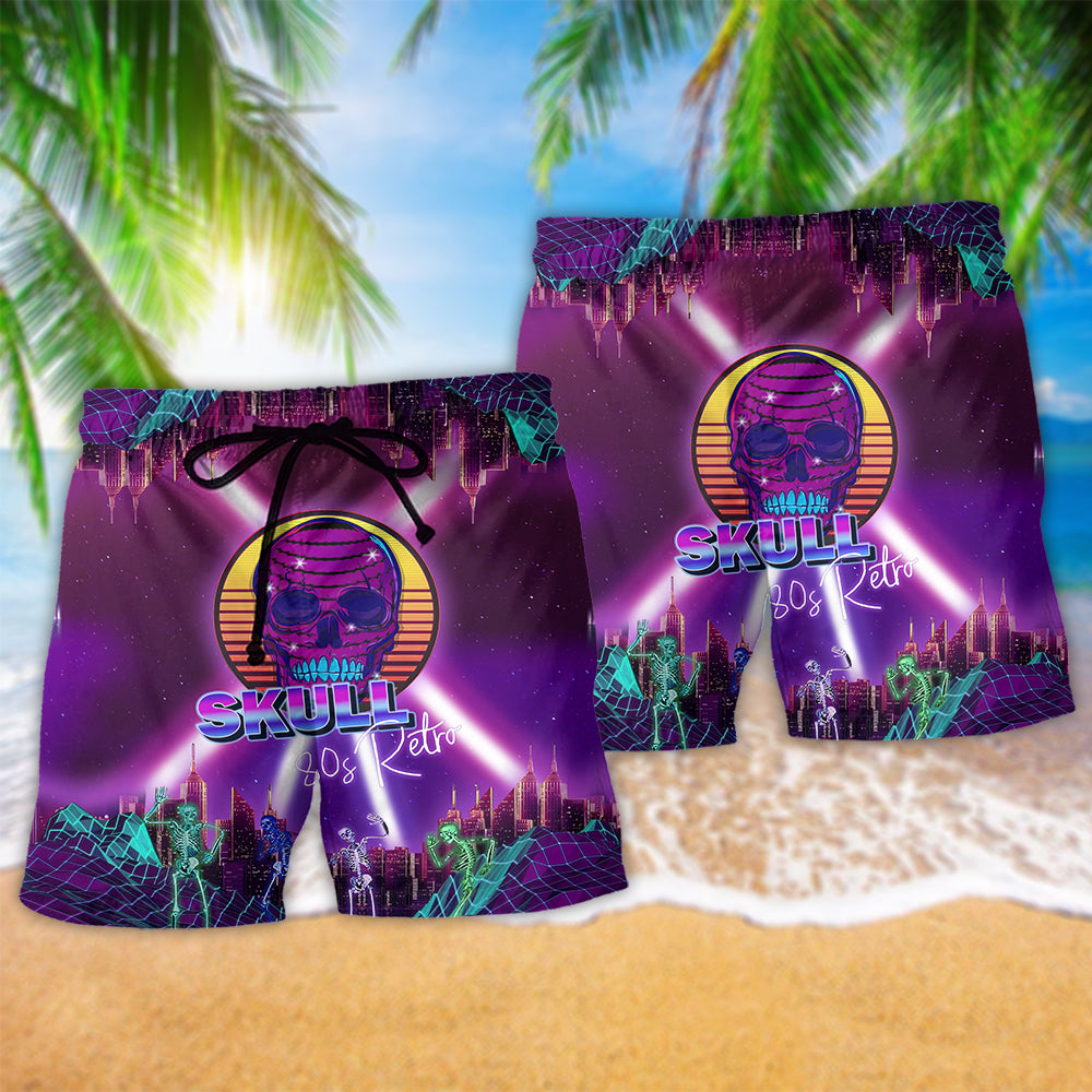 Retro Skull 80s Style – Beach Short