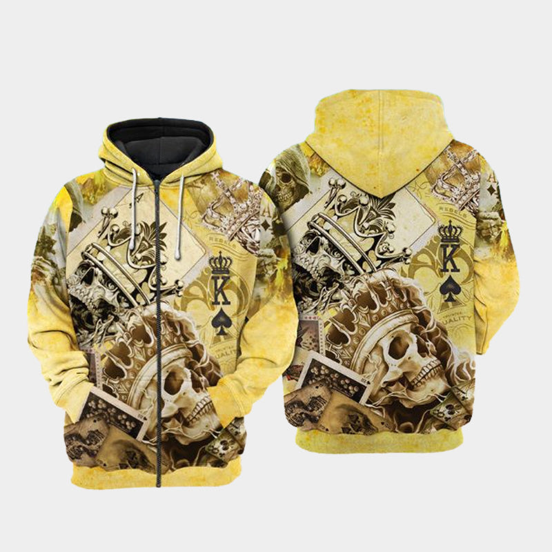Skull Ace Gambling Art – 3D Hoodie
