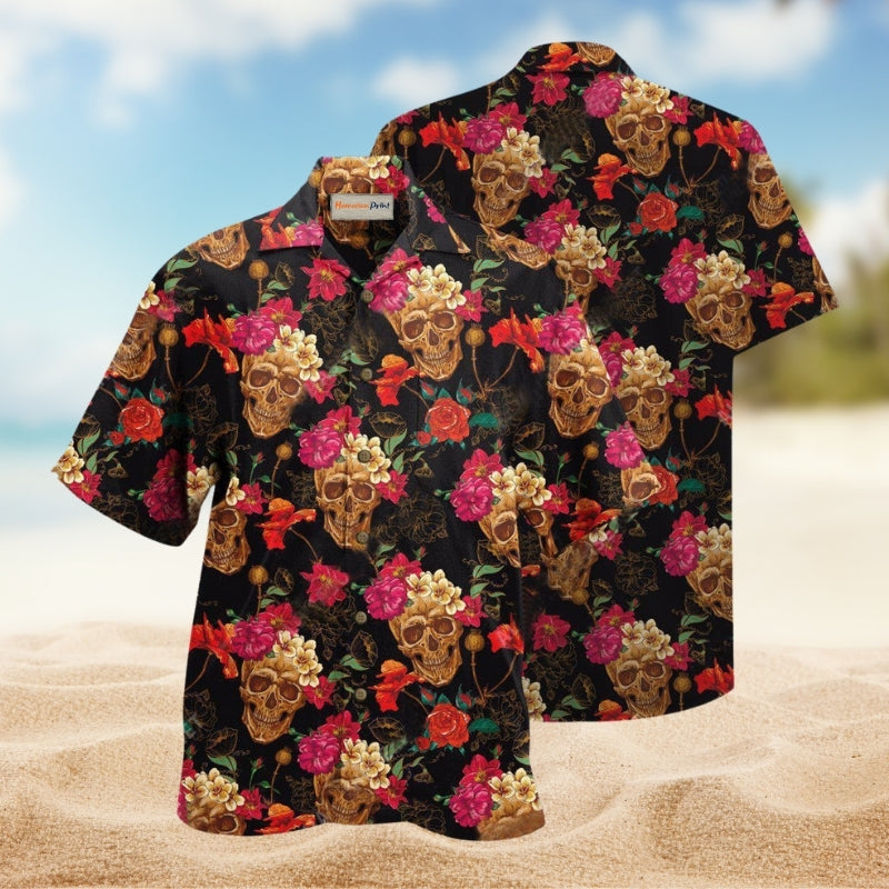 Skull Amazing Flowers Sugar Limited Edition – Hawaiian Shirt