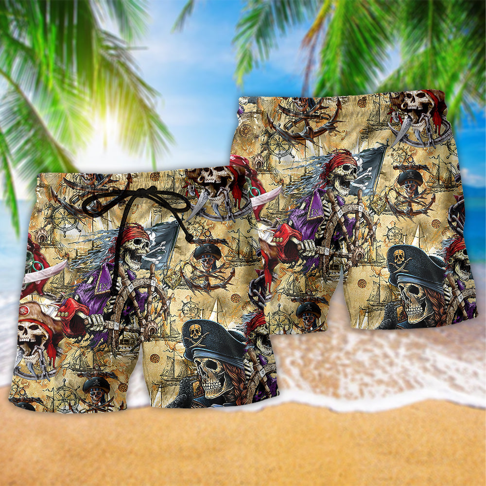 Skull Pirate Warm Style – Beach Short
