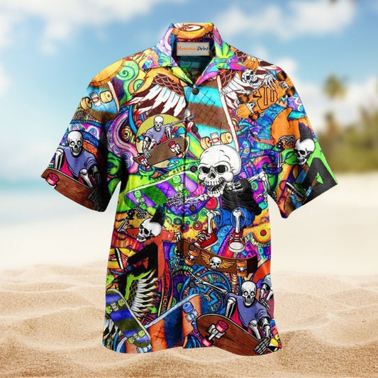 Skull Amazing Skateboarding Limited Edition – Hawaiian Shirt