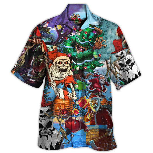 Skull Christmas Scary Vintage Style - Hawaiian Shirt
