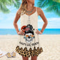 Salty Beach Skull Vibes – Women's Summer Sleeveless V-Neck Camisole Dress