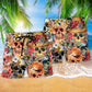 Floral Skull Beauty Art - Beach Short
