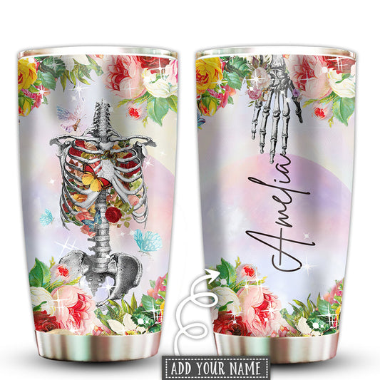 Skull Beautiful And Floral Personalized 20 Oz Tumbler