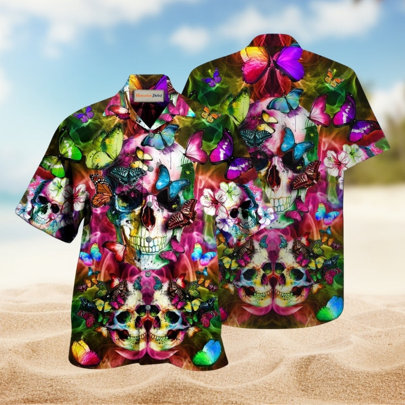 Skull Beautiful Love Butterfly Limited Edition – Hawaiian Shirt