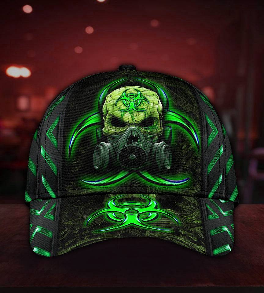 Skull Biohazard Mask Green – Classic Cap