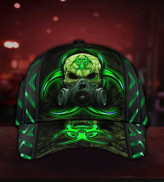 Skull Biohazard Mask Green – Classic Cap