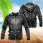 Skull Black Leather Dark Style - 3D Hoodie