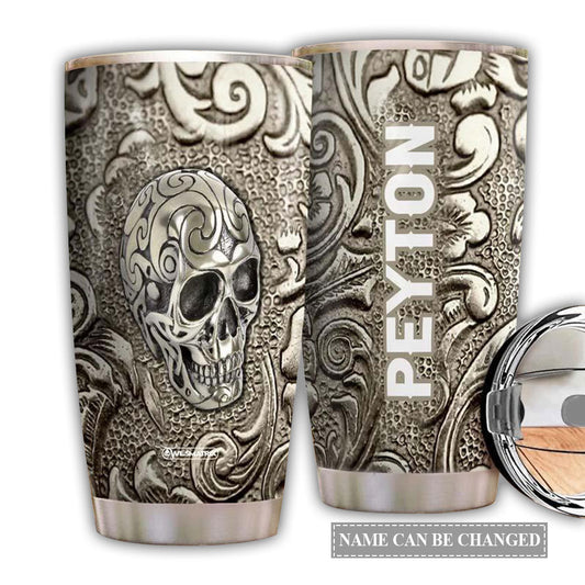 Skull Bronze And Pattern Personalized 20 Oz Tumbler