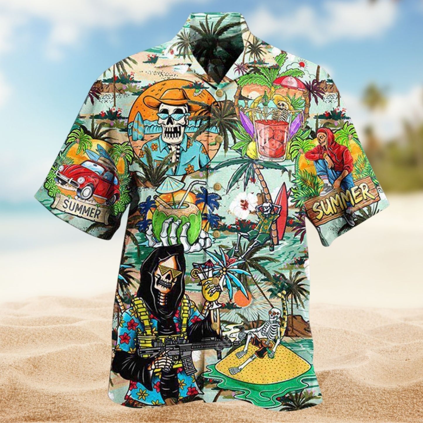 Skull Chill Beach Edition – Hawaiian Shirt