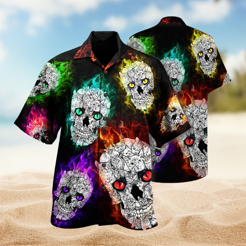 Skull Color Smile Say Hi Limited Edition – Hawaiian Shirt