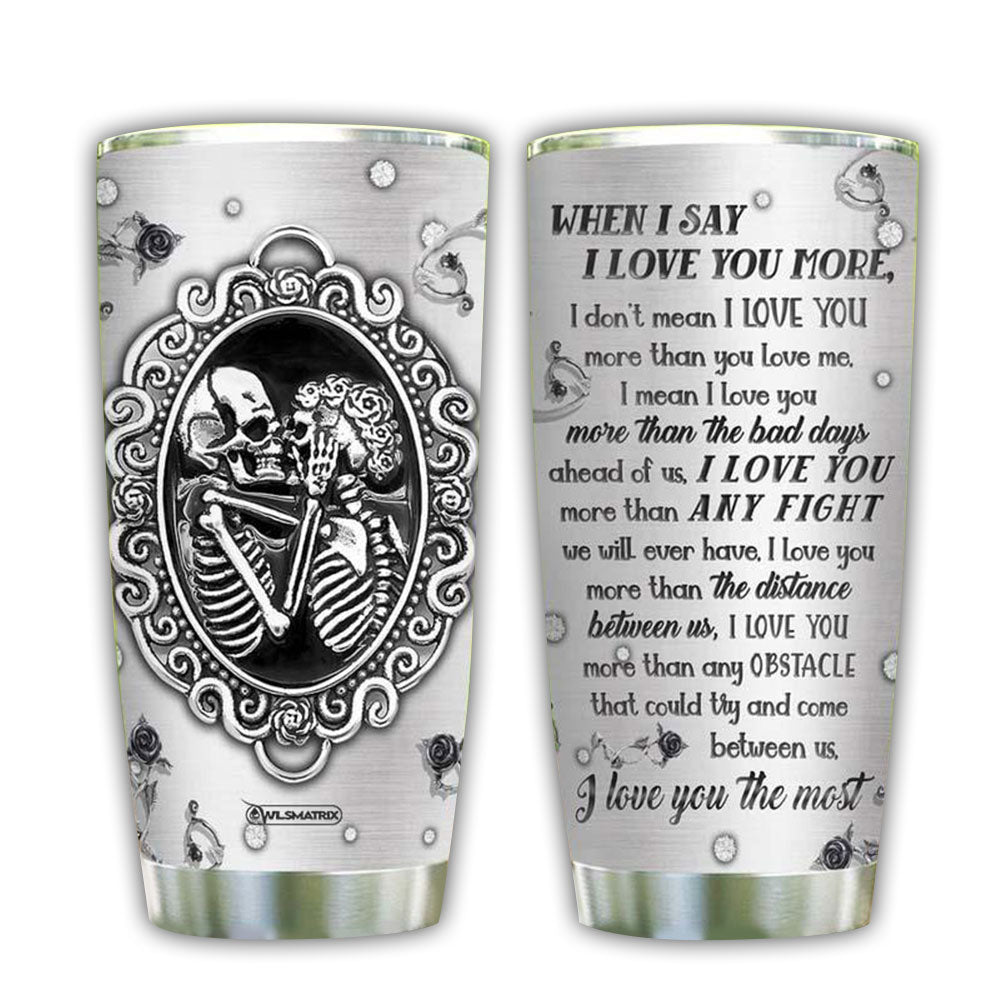 Skull Couple Love You Couple Gift With Sweet Kiss 20 Oz Tumbler