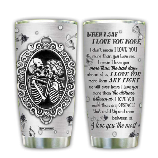 Skull Couple Love You Couple Gift With Sweet Kiss 20 Oz Tumbler