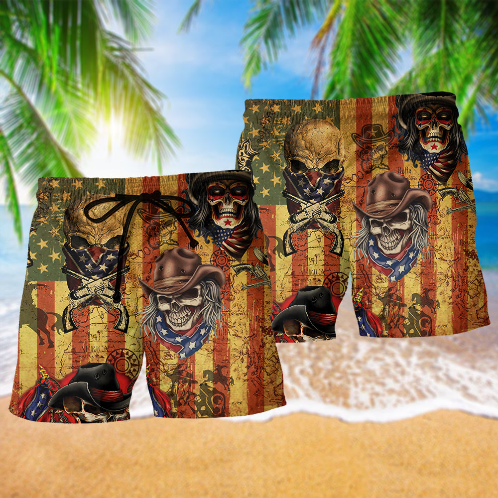 Skull Cowboy America Style – Beach Short