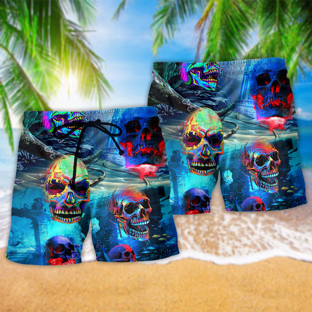 Skull In The Deep Ocean - Beach Short