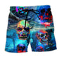 Skull In The Deep Ocean - Beach Short