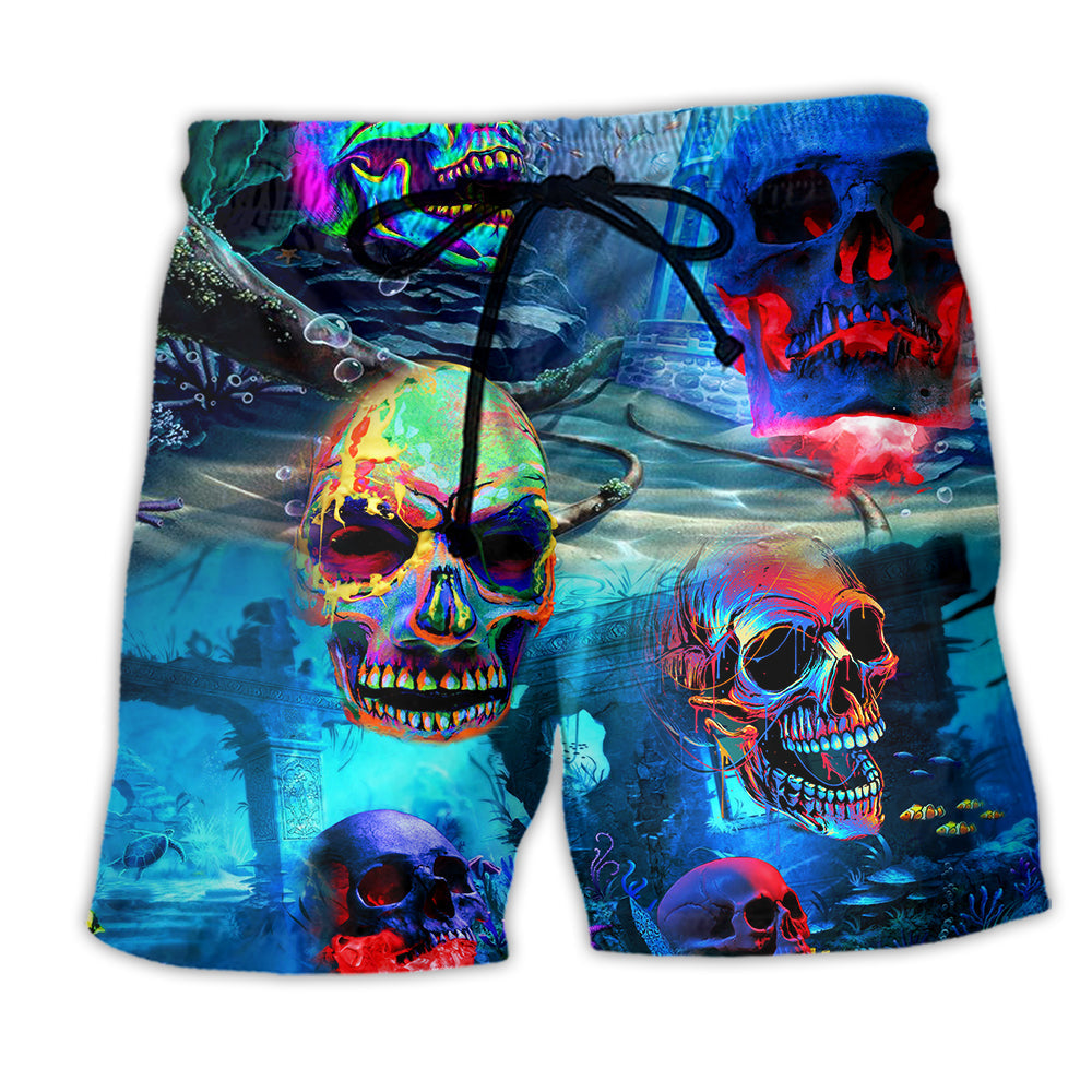 Skull In The Deep Ocean - Beach Short