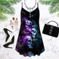 Skull Faith Hope Love – Women's Summer Sleeveless V-Neck Camisole Dress