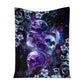 Skull Faith Hope Love Tropical Floral 50 x 60 Inch Flannel Blanket For Cozy Bedroom And Sofa Decor