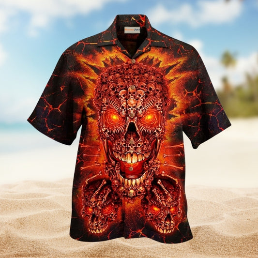 Skull Fire Love Red Smile Limited Edition – Hawaiian Shirt