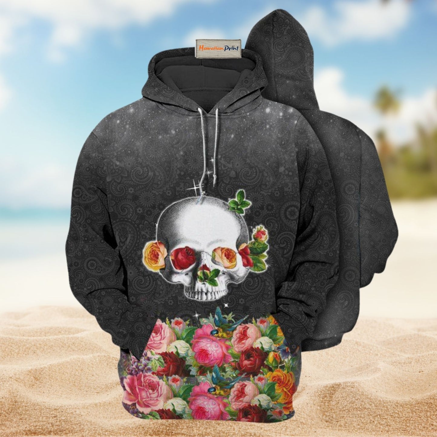 Skull Floral Beautiful Art - 3D Hoodie