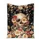 Skull Floral So Mysterious 50 x 60 Inch Flannel Blanket For Cozy Bedroom And Sofa Decor