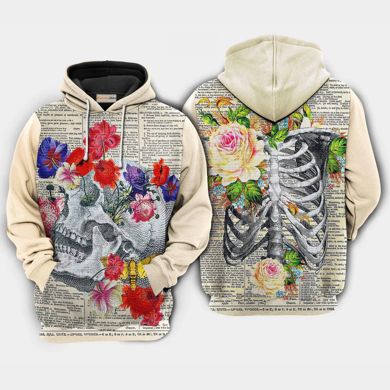 Skull Flowers All My Love Art – 3D Hoodie