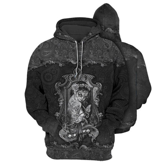 Skull Girl Loves Tattoo Art – 3D Hoodie