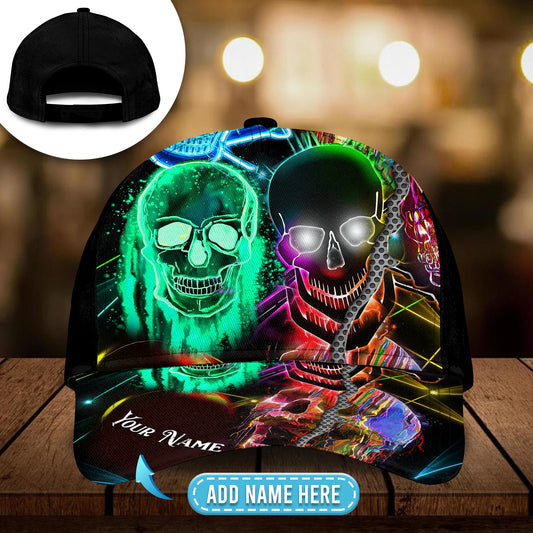 Colorful Glowing Skull Personalized – Classic Cap