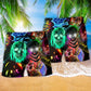 Skull Colorful Glowing Art – Beach Short