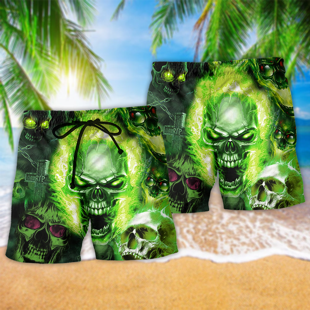 Skull Green Fear No Man – Beach Short