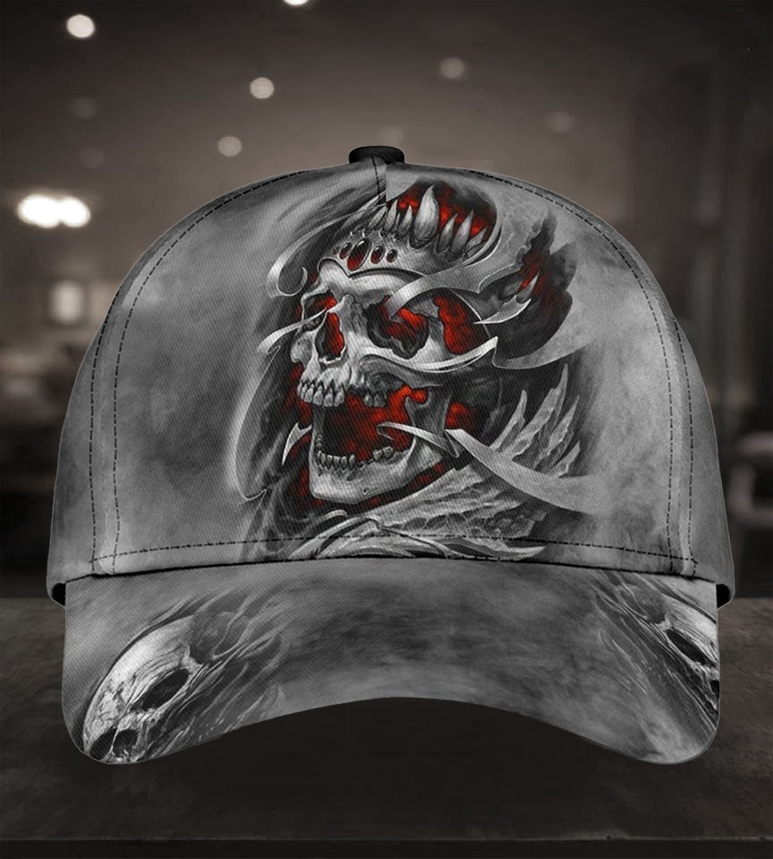 Skull Grey Pattern Style – Classic Cap