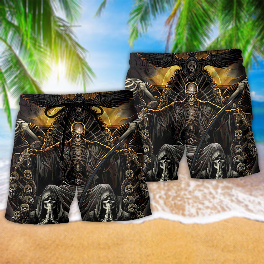 Skull Grim Reaper Dark Scene – Beach Short