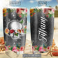 Skull Happiness Love Floral Personalized 20 Oz Tumbler For Coffee Travel And Daily Use