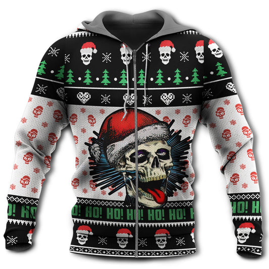 Skull Happy Xmas Style - 3D Hoodie