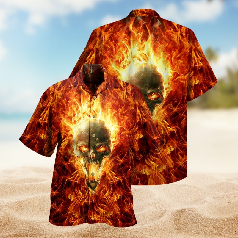 Skull Hot As Hell Psycho As Well Limited Edition – Hawaiian Shirt