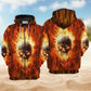 Skull Hot Fire Energy - 3D Hoodie