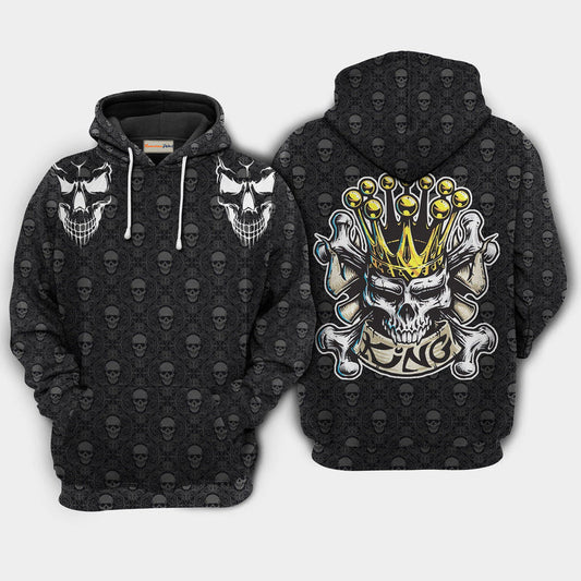 Skull I Am King Quote Art – 3D Hoodie