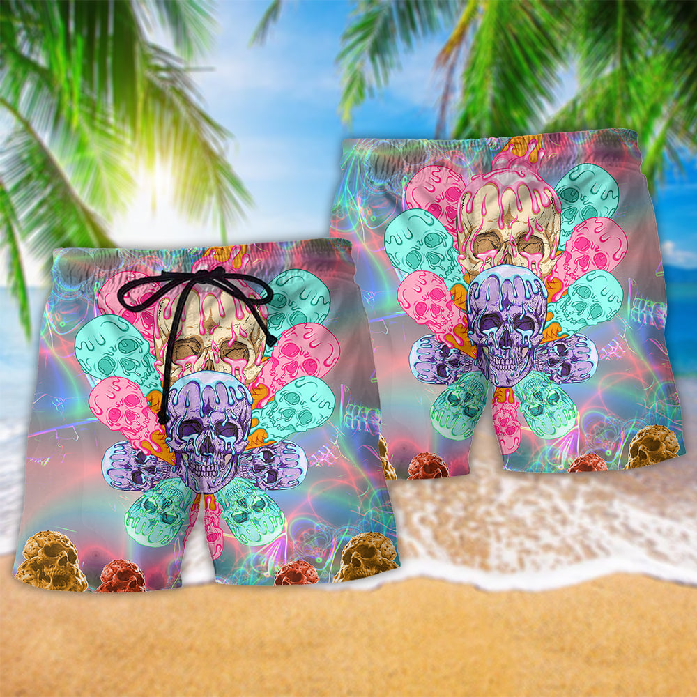 Skull Ice Cream So Cool - Beach Short - Owls Matrix LTD