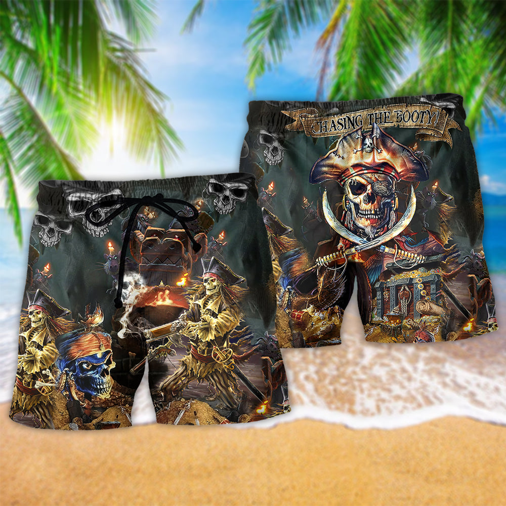 Skull Chasing Booty Fun Life - Beach Short