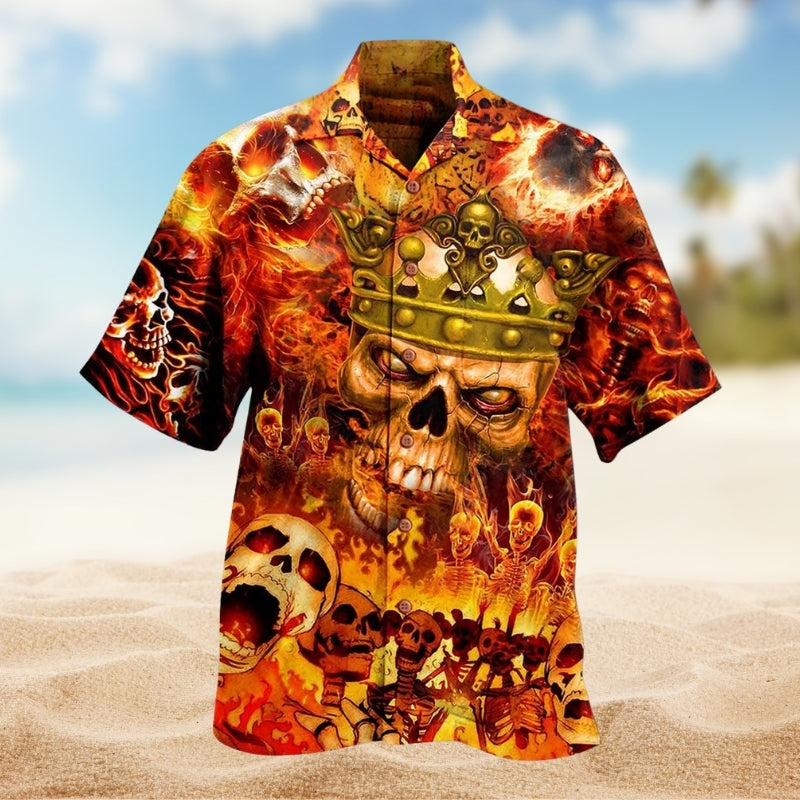 Skull King On Fire Limited Edition – Hawaiian Shirt