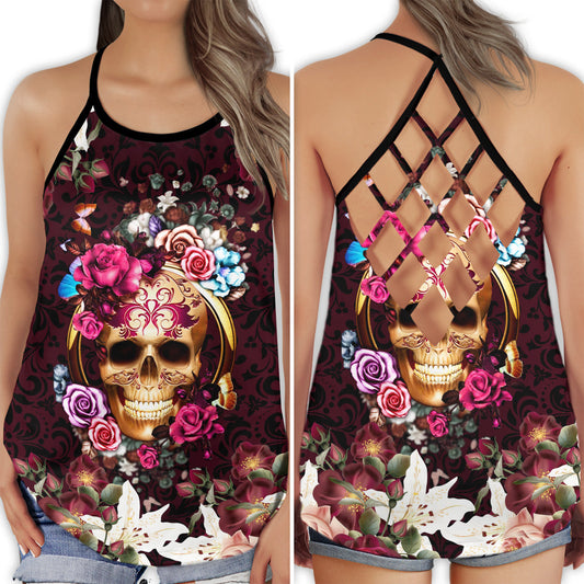 Skull Lady Bold Dark Charm - Hollow Tank Top